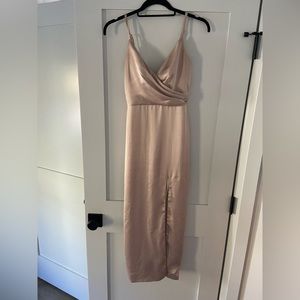 Revelry Rava satin dress size 0 gold champagne